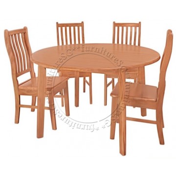 Mali Dining Table Set (Natural/Dark Brown)