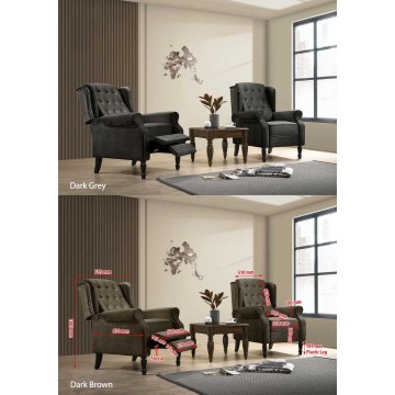 1 Seater Fabric Sofa With Recliner FSF1112 - Available in 2 Colors
