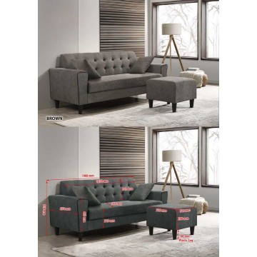 3 Seater Fabric Sofa With Stool FSF1113