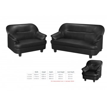 1/2/3 Seater Faux Leather Sofa Set SFL1308 (Available in 15 Colors)