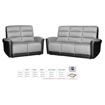 2/3 Seater Sofa Set SFL1321 (PVC/Half Leather/Pet Friendly)