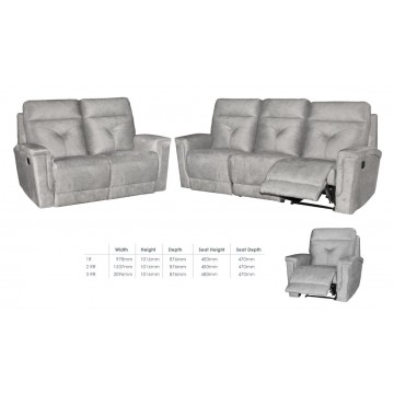 1/2/3 Seater Recliner Sofa Set SFL1325 (PVC/PU/Half Leather/Pet Friendly Fabric)