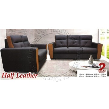 Milan Sofa Set (Half Leather) 2 Years Warranty