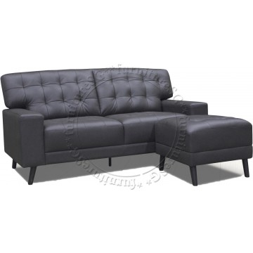 Abbey L-Shape Sofa Set (Half Leather)