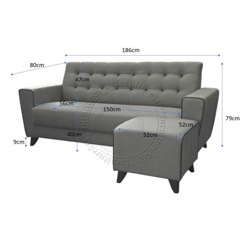 3 seater sofa with stool