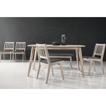 Brighton Dining Table + 4 Chairs + 1 Bench