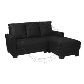Clement L-Shape Sofa (Black)
