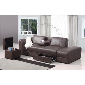 Jacob Faux Leather Storage Sofa (Brown)
