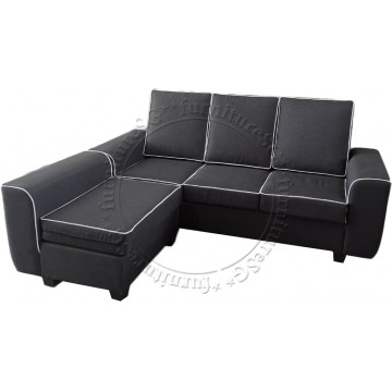 Pablo 3-Seater Fabric Sofa with Stool
