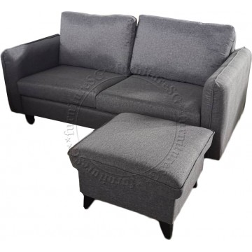 Alana 2-Seater Fabric Sofa with Stool