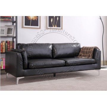 Leeson Faux Leather Sofa - Black
