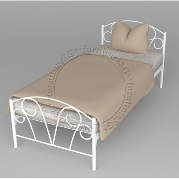 Clarisse Metal Bed Frame (White)