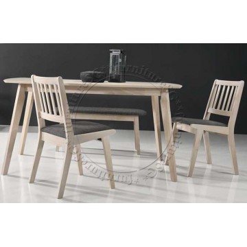 Dover Dining Table Set (Table + 1 Bench + 2 Chairs)