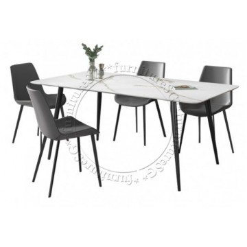 Venice Dining Set (Table + 4 Chairs) - Grey