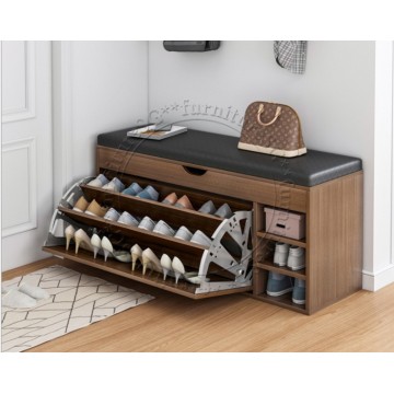 Shoe Cabinet cum Bench 80cm (Brown)