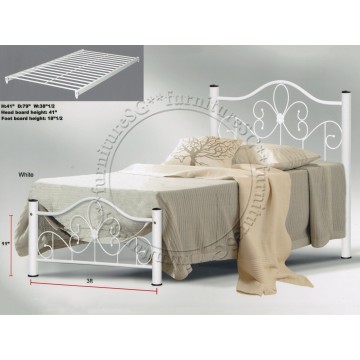 Metal Bed MB1045 (White)