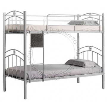 Double Deck Bunk Bed DD1035 (Silver/Black/White)