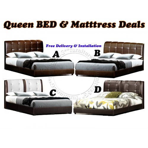 queen bed mattress combo