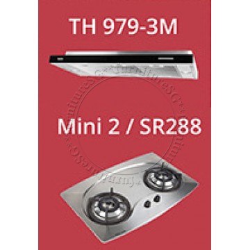 TECNO 90cm slim hood with revolutionary 3 motor design (TH 979-3M) + Tecno 70cm Built-In Hob (Mini 2)