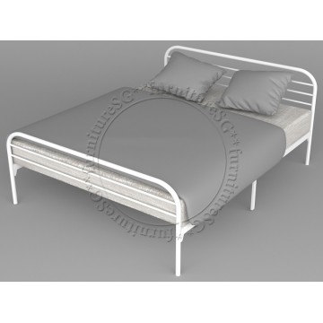 Brittany Metal Bed White (Queen Size)