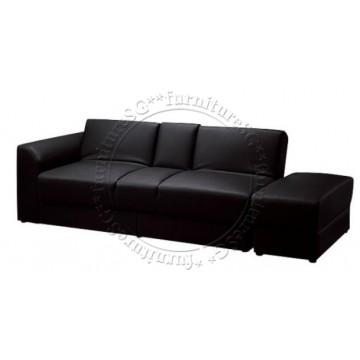 Jacob Faux Leather Storage Sofa (Black)
