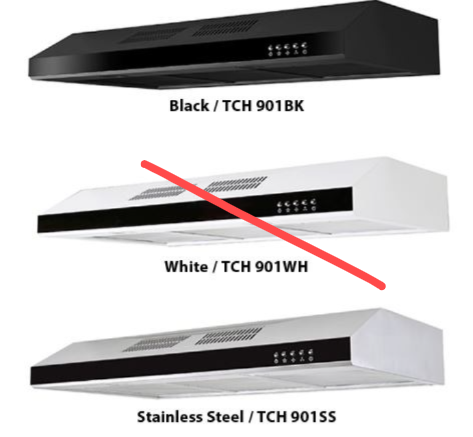 Tecno Slim Line Designer Hood with Maxi-Flow Motor (TCH 901) | 2 COLOURS
