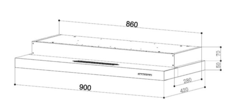 TECNO Slim Line Cooker Hood With LED Touch Controls (TH-969TCL SS/BK)