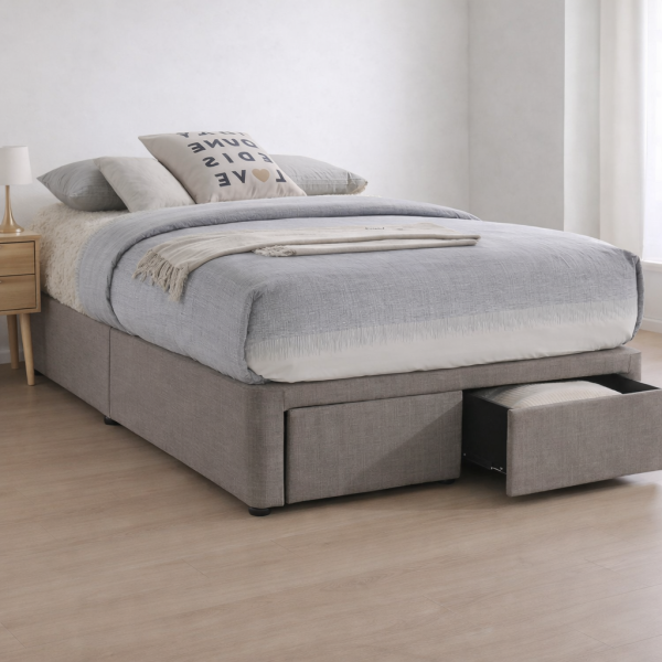 queen king bed with drawers