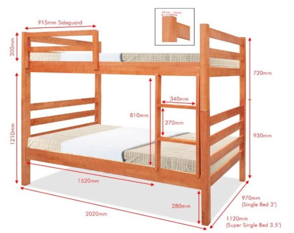 Double Deck Bunk Bed DD1032A (Available in 3 Colors)