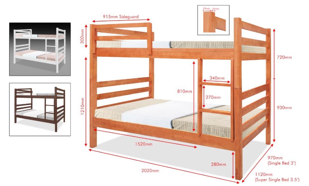 Double Deck Bunk Bed DD1032B (Super Single)