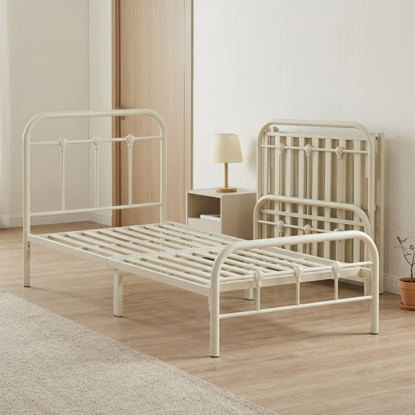 Alfred Metal Bed (Heavy Duty) Ivory