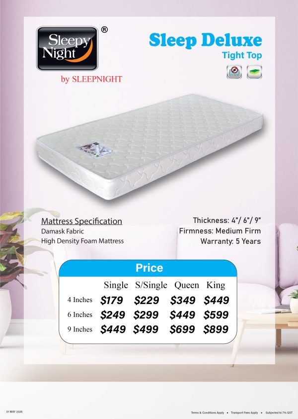 Sleepy Night Sleep Deluxe High Density Foam Mattress
