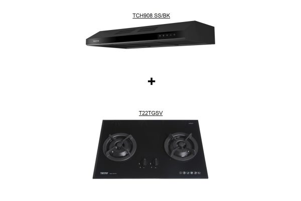 Tecno TCH908BK + T22TGSV Hob Hood Package Dea