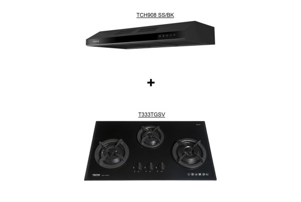 Tecno TCH908BK + T333TGSV Hob Hood Package Deal
