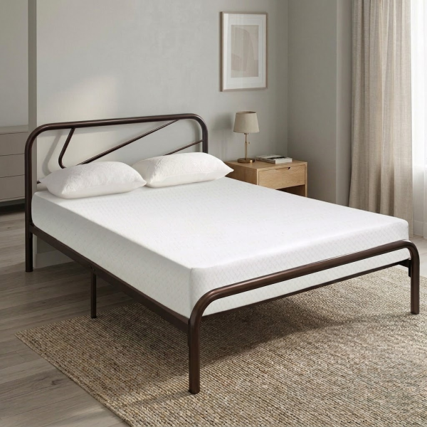 Anderson Heavy Duty Queen Size Metal Bed (Copper) + Foam Mattress