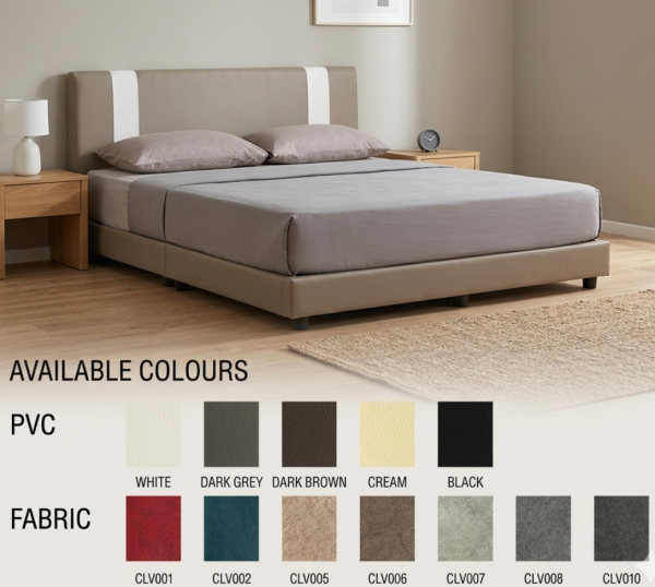 Bent Faux Leather Bed 02(Available in Velvet or Faux Leather)