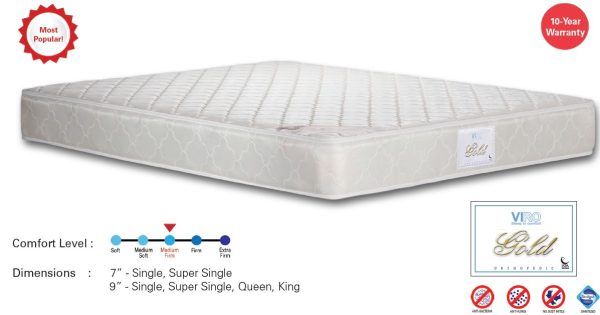 Viro Gold Edition Spring Mattress 9" (UK / EU Sizes)