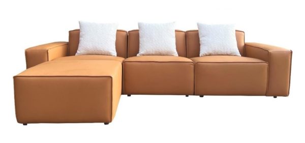 3 Seater L-Shape Sofa Set SFL1310 (Half Leather/Pet Friendly Fabric)