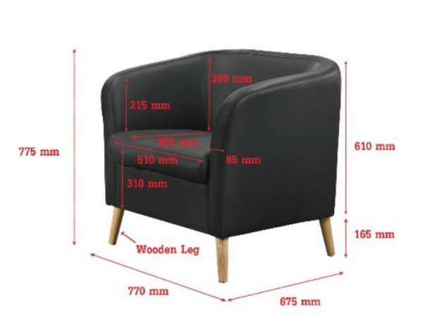 1 Seater Faux Leather Armchair SFL1335