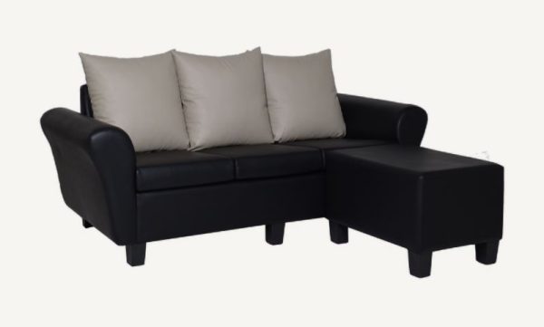 3 Seater Faux Leather Sofa + Stool SFL1331