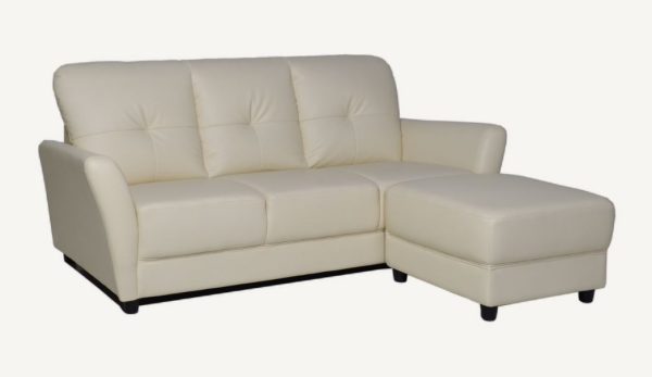 3 Seater Faux Leather Sofa + Stool SFL1334