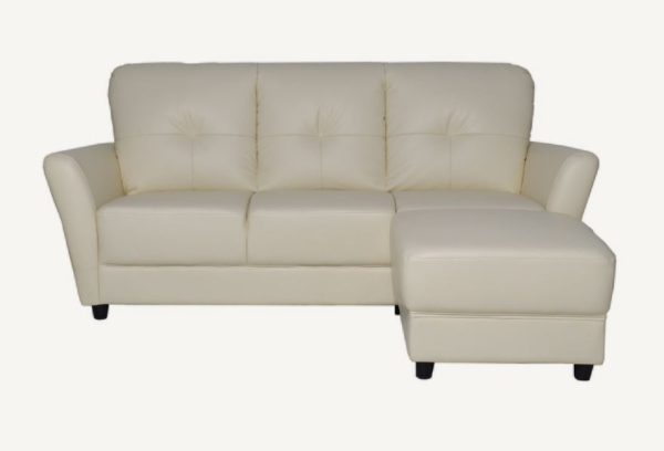 3 Seater Faux Leather Sofa + Stool SFL1334