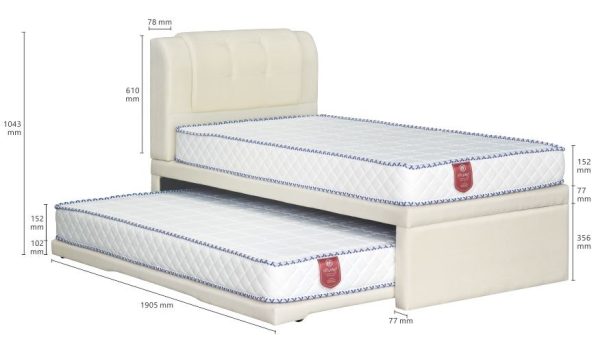 2 in 1 Faux Leather Bed 1089