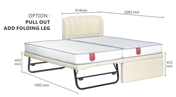 2 in 1 Faux Leather Bed 1089