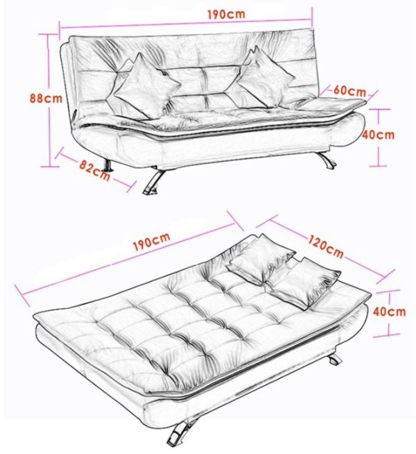 Farrer 3 Seater Faux Leather Sofa Bed