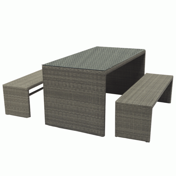Douglas Outdoor Table and Bench Set