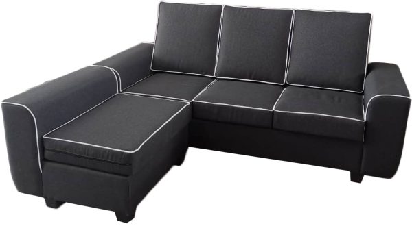 Pablo 3-Seater Fabric Sofa with Stool