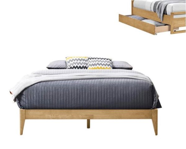 Soild Wooden Bed Wooden Bed WB1152 (Queen/King) - Available in 2 Colors