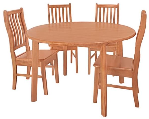 Mali Dining Table Set (Natural/Dark Brown)