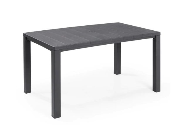 JULIE OUTDOOR DINING TABLE GRAPHITE 147CM